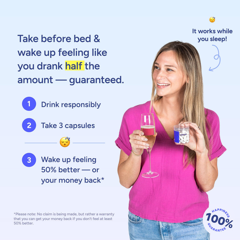 Cheers Restore | Supplement with DHM, L-Cysteine, Milk Thistle | 12 Doses | After Alcohol Aid, Feel Better After Drinking, Support Your Liver, DHM, L-Cysteine, Milk Thistle, Prickly Pear 1