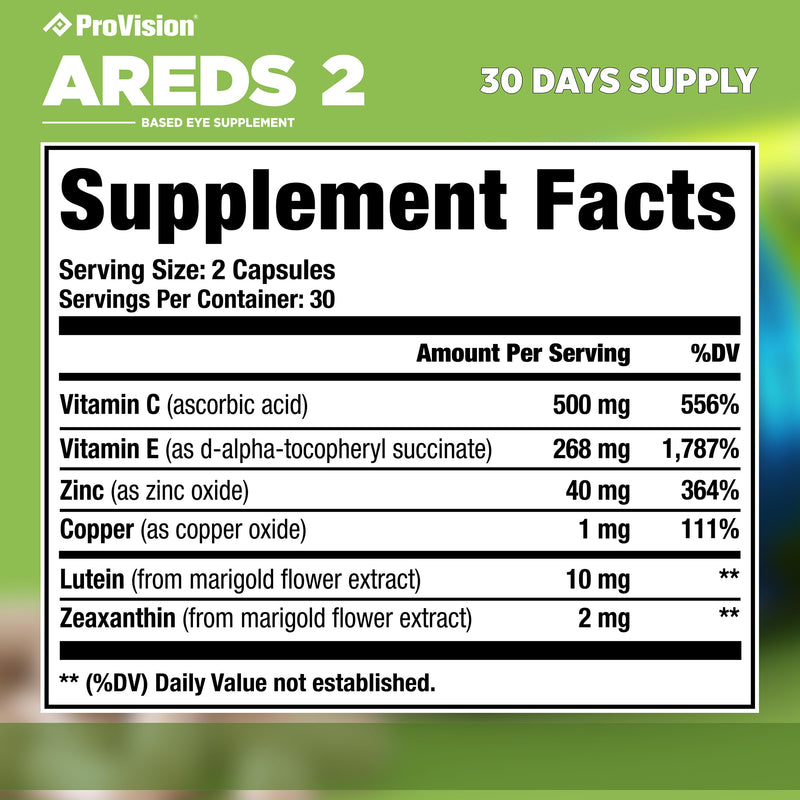 [Australia] - Provision AREDS 2 Eye Vitamins - Enhance Vision Supplements - Lutein Zeaxanthin Vision Complex - 60 Eye Supplement Capsules 