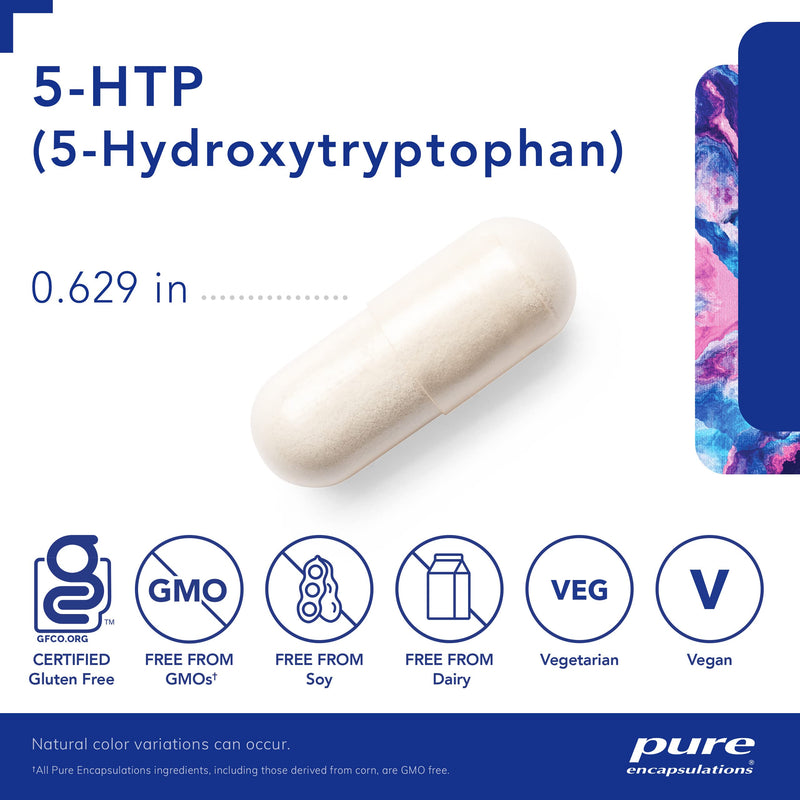 [Australia] - Pure Encapsulations 5-HTP 50 mg | 5-Hydroxytryptophan Supplement for Brain, Sleep, Eating Behavior, and Serotonin Support* | 60 Capsules 60 Count (Pack of 1) 