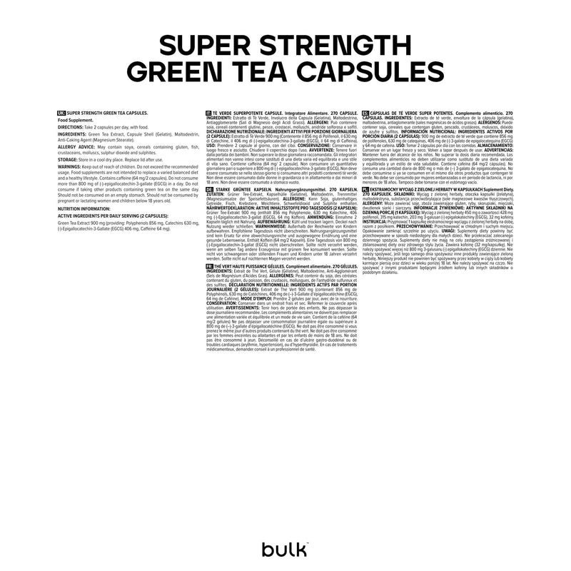 Bulk Super Strength Green Tea Capsules, 450 mg, Pack of 90, Packaging May Vary 90 count (Pack of 1)