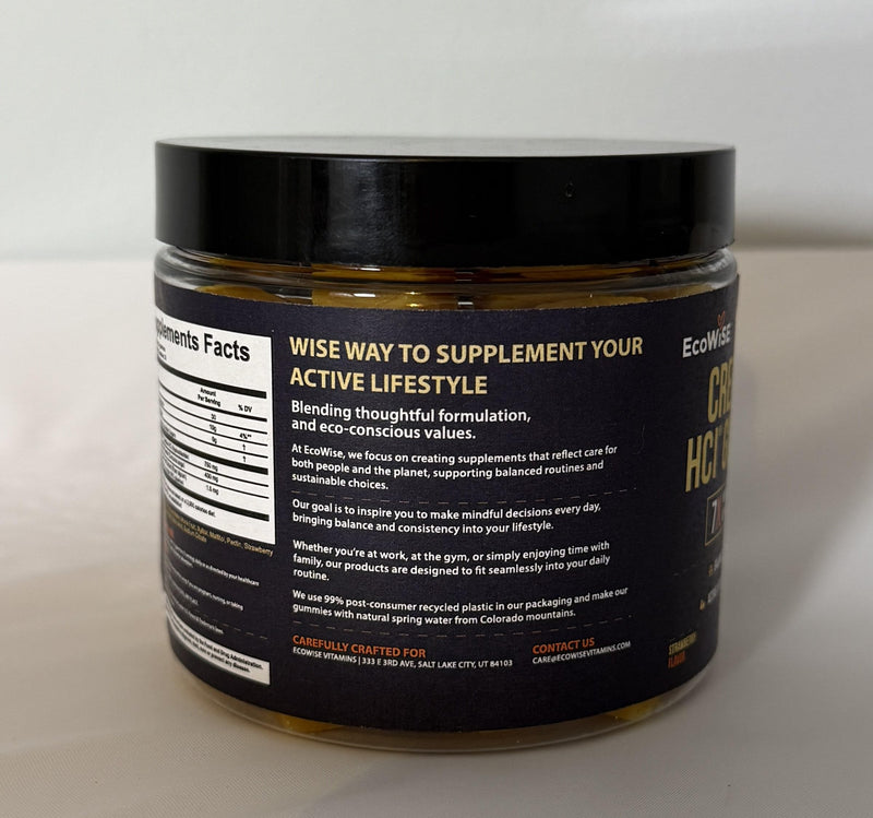 [Australia] - Creatine HCL Gummies 750mg, Chewable Gummies for Men & Women, Sugar-Free, Vegan, HCL Creatine for Active Lifestyle, Strawberry Flavor, 90 Count 90 Count (Pack of 1) 