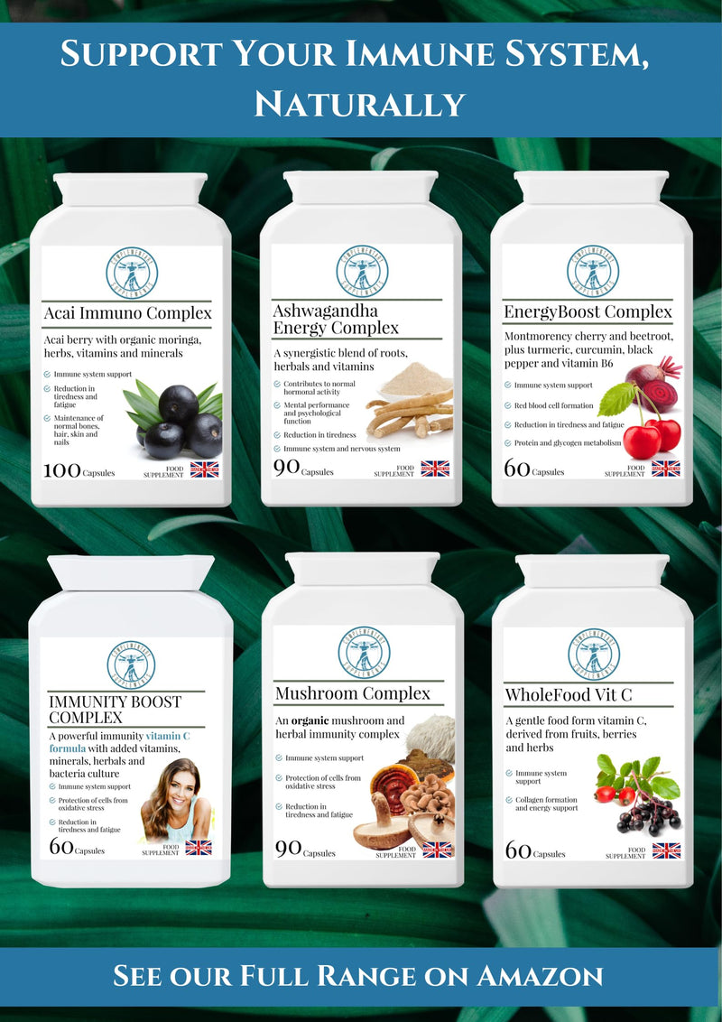 Organic Mushroom Complex - Immune System & Energy Support - Traditional Herbal TCM Adaptogen Blend – Maitake, Chaga, Shiitake, Reishi, Lion's Mane, 90 Capsules