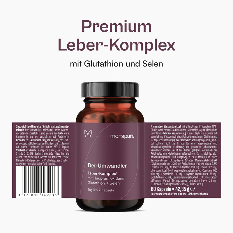 [Australia] - monapure the converter thyroid & liver complex with milk thistle, artichoke, choline, glutathione, selenium, NAC + other amino acids - 60 capsules high dose & vegan 42.35 g (pack of 1) 