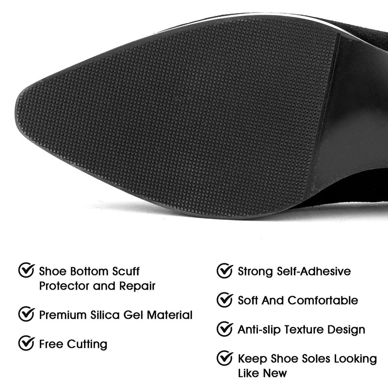 [Australia] - YUXIANLB Pack of 4 shoe sole protectors, self-adhesive shoe sole protectors for high heels, black shoe sole protectors, silicone anti-slip shoe handles on the bottom of the shoes, non-slip shoe pads 