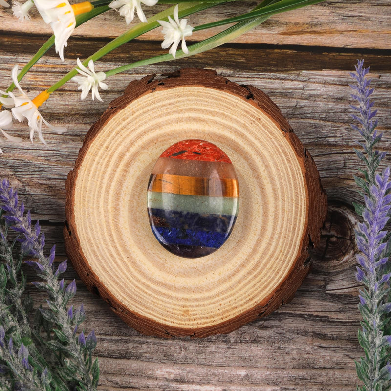 [Australia] - Chakra Crystals Stone, Thumb Worry Gemstones Healing Stones, Natural Polished Oval Hand Flatterer Stone, for Meditation Yoga Relief Collecting 