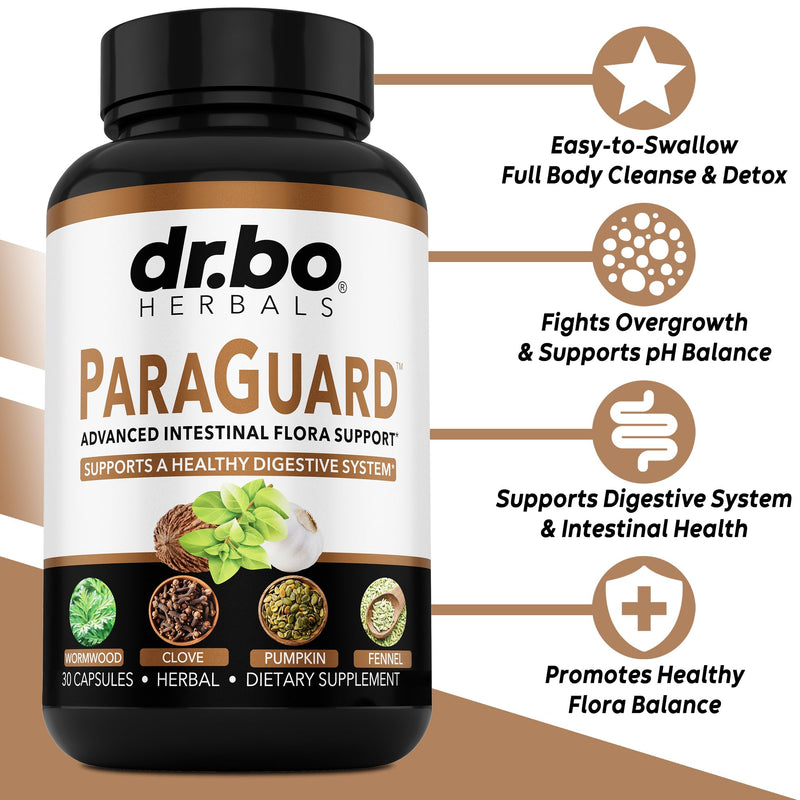 [Australia] - ParaGuard Cleanse Detox Pills - Intestinal Guard Formula Supplement with Black Walnut Wormwood Clove & Oregano Pills - Adults Natural Herbal Intestine Body Gut Cleanser Adults Complete Kit 30 Capsules 