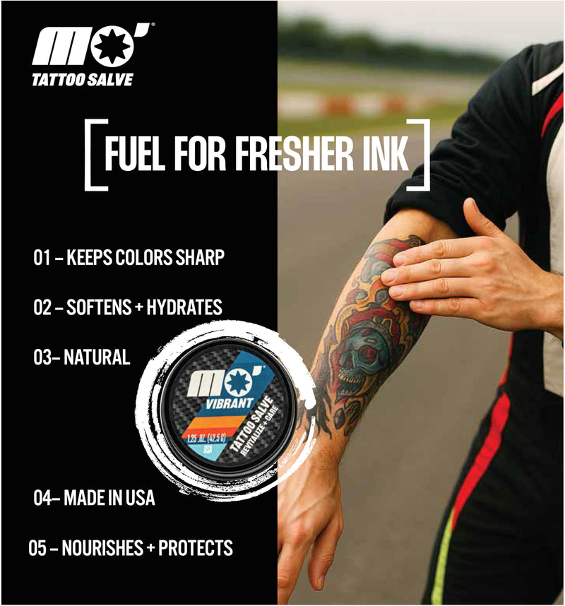 [Australia] - Mo’ Handsome Tattoo Salve – Hydrating Balm for New & Old Ink, Keeps Colors Vibrant & Skin Moisturized –Made in the USA, No Petroleum or Harsh Chemicals – Shea Butter & Vitamin E for Protection, Care 