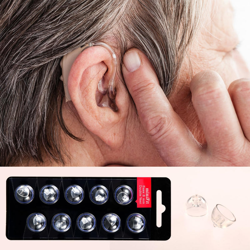2 Pack / 20pcs Hearing Aid Domes for Oticon, 8mm Replacement Domes for Oticon Universal Silicone Hearing Aid Domes Suitable for Oticon MiniFit Hearing Aid Supplies (Black)