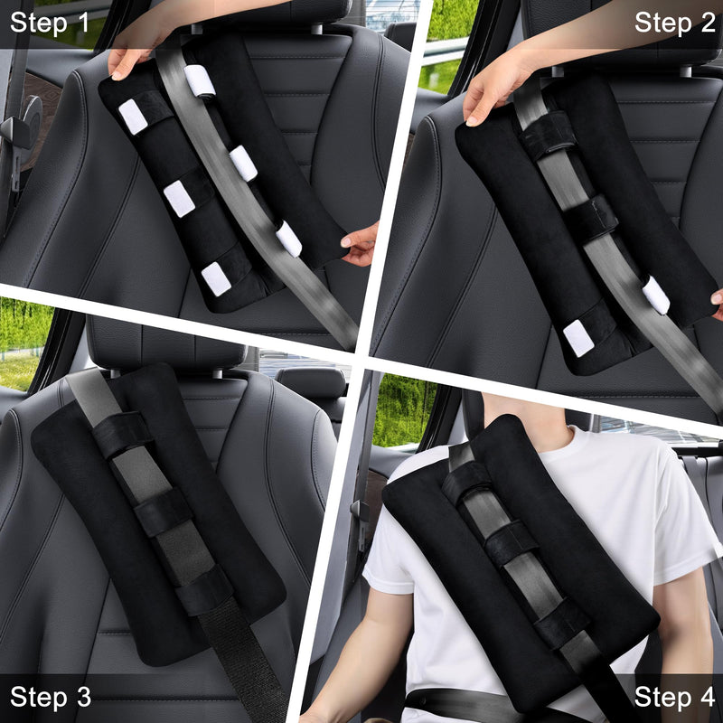 [Australia] - Seat Belt Pillow Post Surgery, Heart Pillows for After Heart Surgery Recovery, Chest Port Pacemaker Pillow for Chemo Patients Seatbelt, Gifts for Women After Hysterectomy (Black) Black 