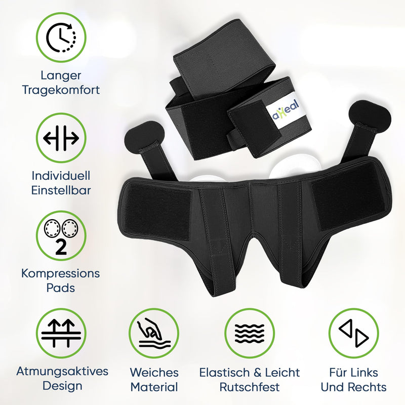 [Australia] - aHeal Inguinal Hernia Men's Medical Support Belt - Inguinal Hernia Belt for Men, Soft Elastic Hernia Band Inguinal Hernia, Pain Relief Inguinal Hernia Belt & Hernia Belt - Size 3 Black Size 3 (Pack of 1) 