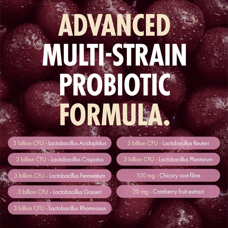 Probiotics for Women 21 Billion CFU – 60 Capsules | 7 Lactobacillus Strains with Cranberry & Prebiotic Inulin – Vaginal Probiotics for Gut Health/pH Balance & Urinary - Womens probiotics – Vegetarian