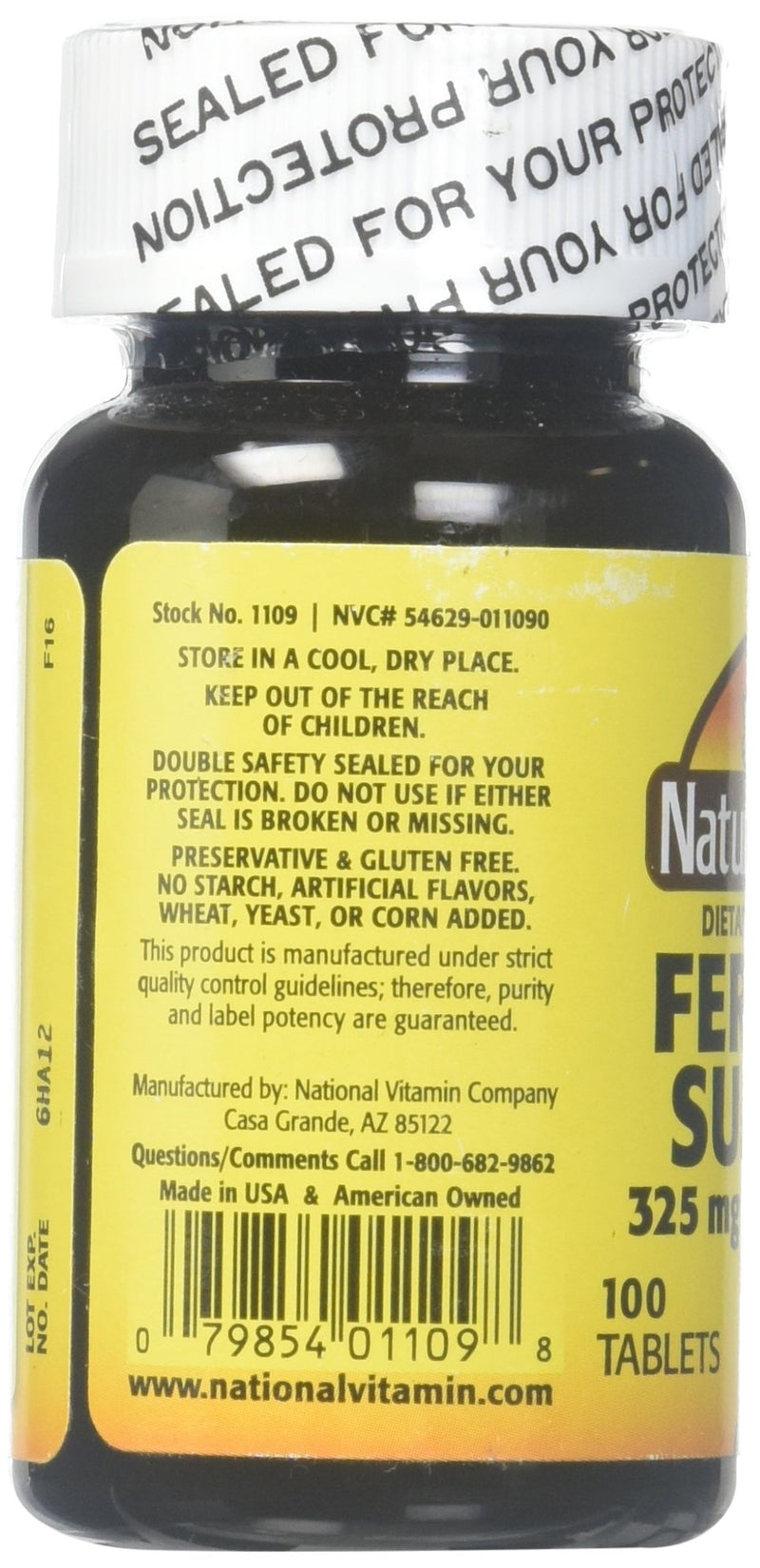 [Australia] - Nature's Blend Iron Ferrous Sulfate 325mg BPK, Assorted, tablets, 100 Count 