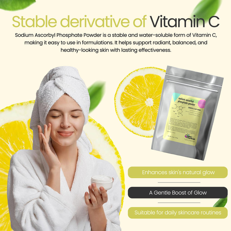 Sodium Ascorbyl Phosphate SAP Powder – Stable Vitamin C Derivative, Antioxidant for DIY Skin Care (4 Ounce / 113g) 4 Ounce (Pack of 1)