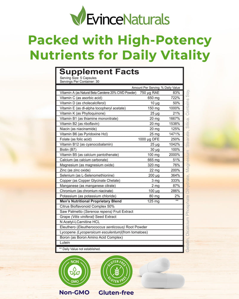 Evince Naturals Men's Daily Nutritional System, Multivitamin