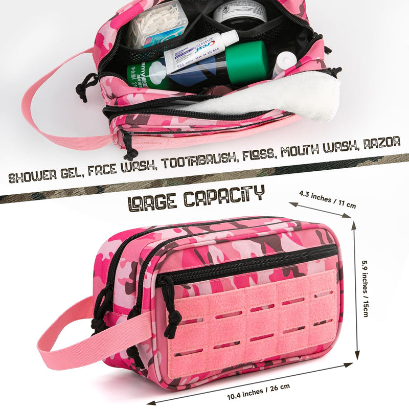 QT&QY 25L Tactical backpack & Tactical Toiletry Bag(Pink Camo)