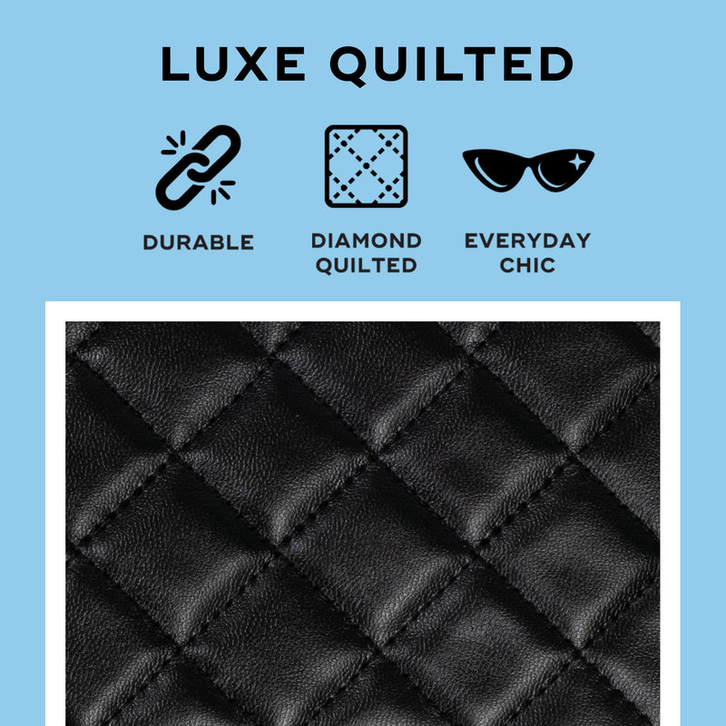 SCOUT 2-Way Toiletry Bag, Two Zipper Compartments, Fits Travel Size Items Upright Champagne Quilted
