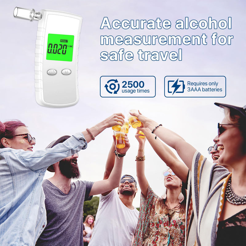 2026 Upgraded Breathalyzer,Breathalyzers for Alcohol with LCD Display,Alcoho Tester with 10 Mouthpieces,Portable Alcohol Tester for Home and Party Use | LCD Digital Display, clear readings, visible even in low light