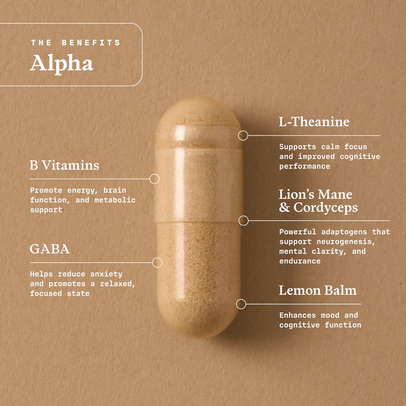 Ultra Life Sport Alpha Nootropic Body and Brain Supplements - 30 Capsules | Body and Brain Supplements for Memory & Focus - L-Theanine, B Vitamins, Lion's Mane, Cordyceps Mushrooms, Vitamin D3, K2 MK-7