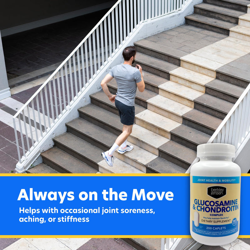 [Australia] - Berkley Jensen Glucosamine Chondroitin MSM Boswellia Complex - Triple Strength Advanced Dietary Supplement for Joints, Ligaments, Tendons, Bones, Connective Tissue Support, 200 Caplets (Pack of 1) 