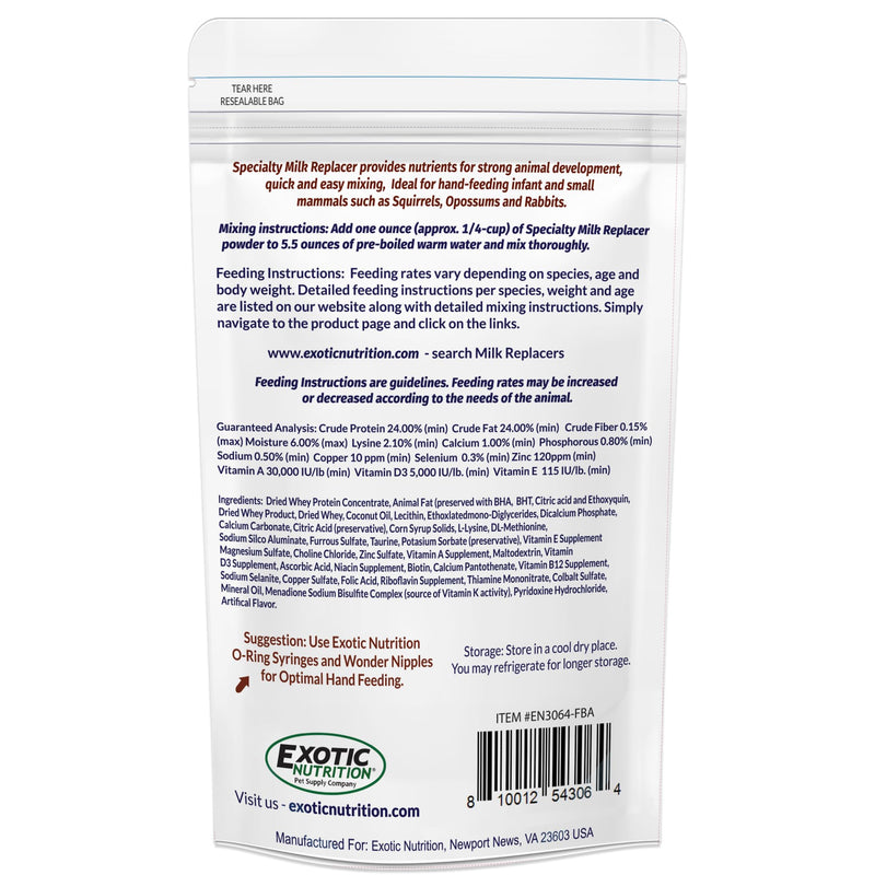 [Australia] - Exotic Nutrition Baby Squirrel Nursing Set (Basic) - Milk Replacer, Feeding Syringes Basic 