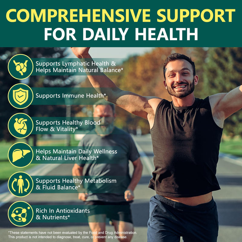 Lymphatic Drainage Supplements-| 21-in-1 Botanical Detox Formula for Lymph System, Balance, Cleanse, Less Swelling, Overall Vitality|Safe & Clean Formula|240 Softgels