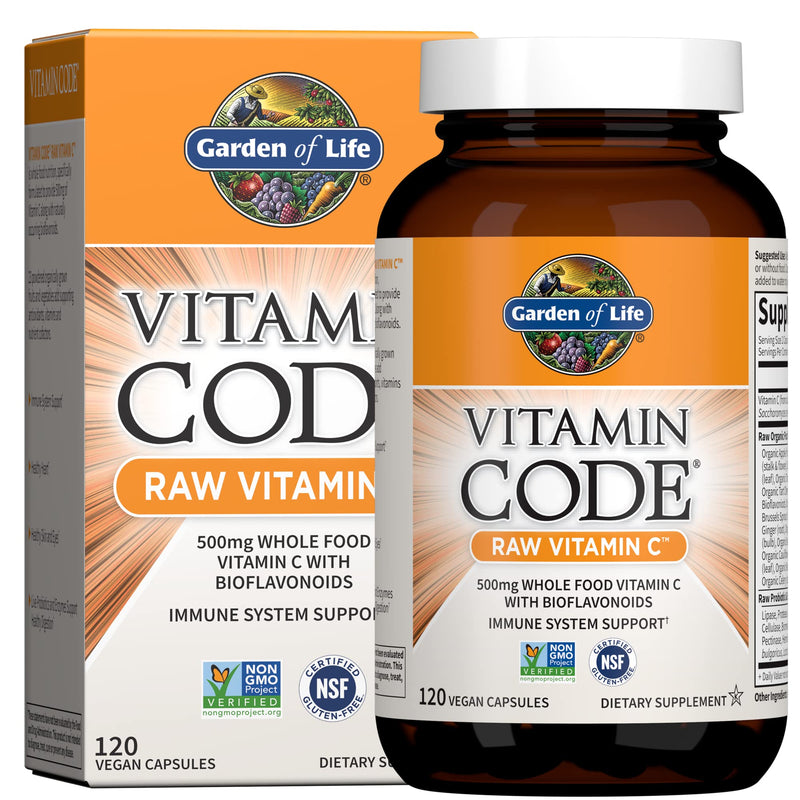 Garden of Life & Zinc Supplements 30mg High Potency Raw Zinc and Vitamin C Multimineral Supplement, Vitamin Code/Trace Minerals & Probiotics for Skin Health & Immune Support, 60 Vegan Capsules