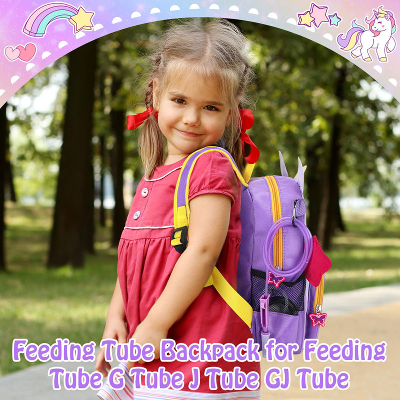 [Australia] - Feeding Tube Backpack G Tube J Tube GJ Tube Backpack for Enteral Feeding Pump Baby Accessories, Not Include Tube(Unicorn) Unicorn 