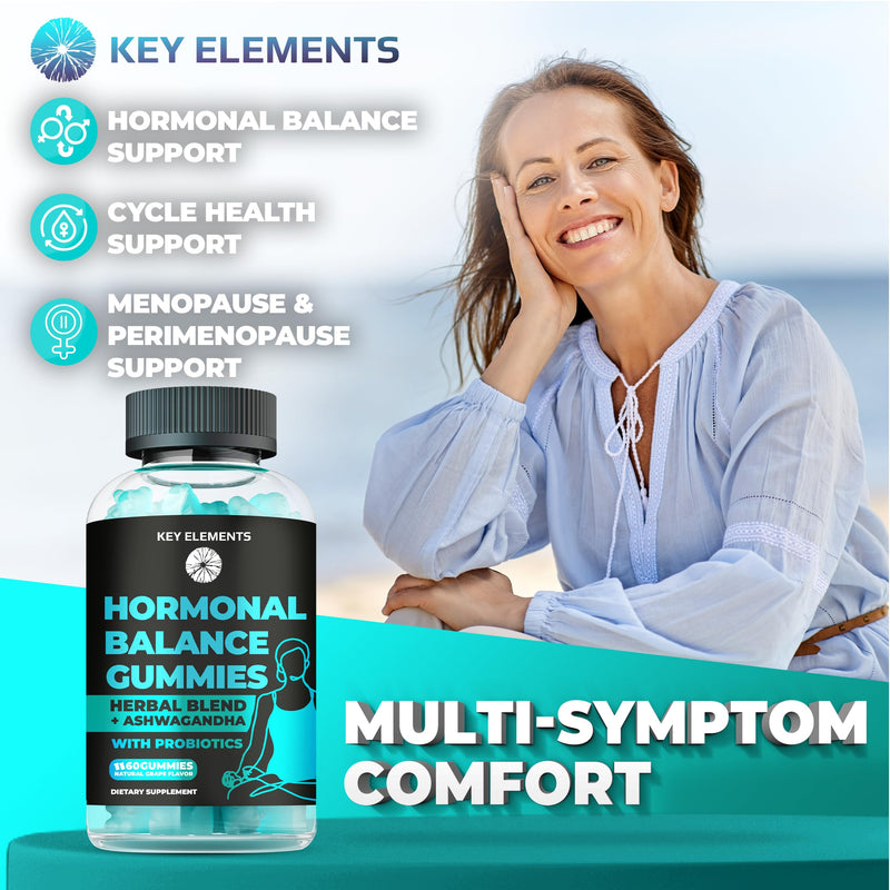 PMS Gummies Hormonal Balance Supplements for Women - Probiotic PMS Vitamins Menstrual Cramp Relief, Hot Flashes Menopause Support - PMS Relief with Dong Quai, Chasteberry, Black Cohosh & Ashwagandha