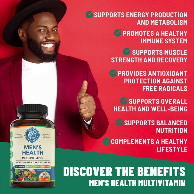 Mens Daily Multivitamins & Advanced Joint Support Bundle (One Bottle Each). Collectively Supports Holistic Wellness, Boosted Energy, and Joint Health. USA Made.