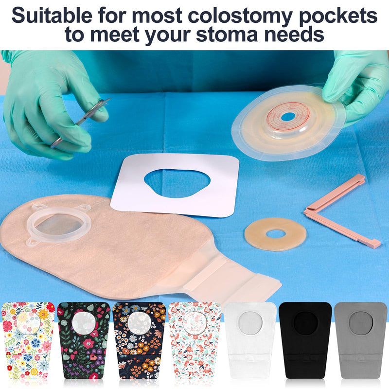[Australia] - Mumufy 14 Pcs Ostomy Bag Pouch Covers for Women Men with Round Opening Care Protector Shower Wraps Cover Odor Combination Style 