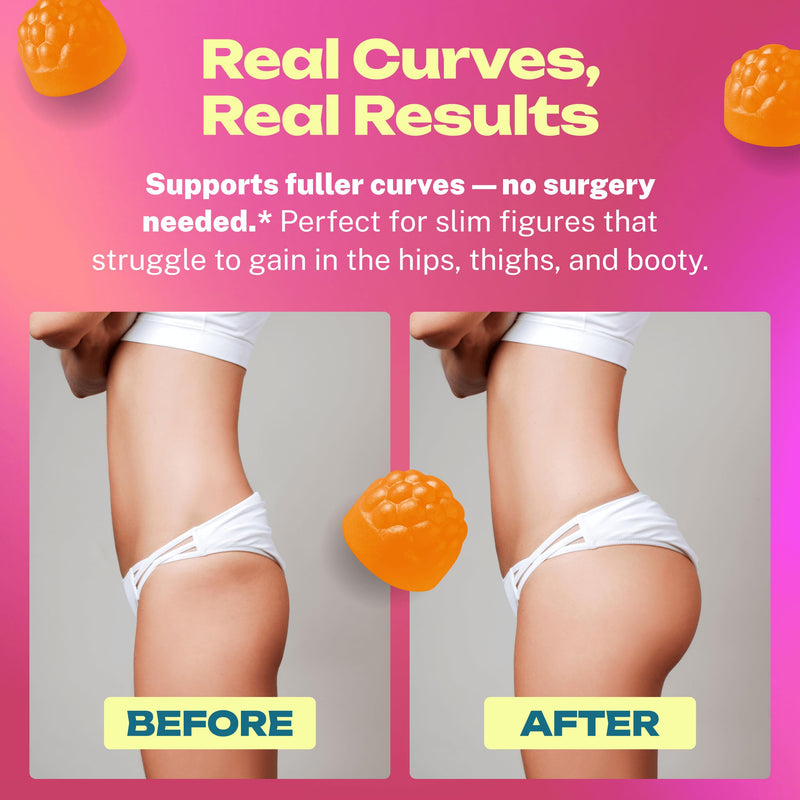 [Australia] - BBL Gummies for Big Booty & Curvy HIPS - Advanced Herbal Sugar Free Weight Gainer for Women - Weight Gain Booty Gummies for Butt Growth - Bigger Butt Enhancer & Booty Builder 