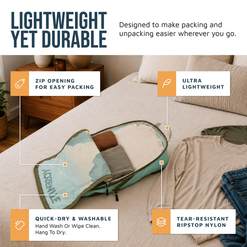 TRIPPED Travel Gear Large Compression Packing Cubes 7-Piece Set for Travel National Parks