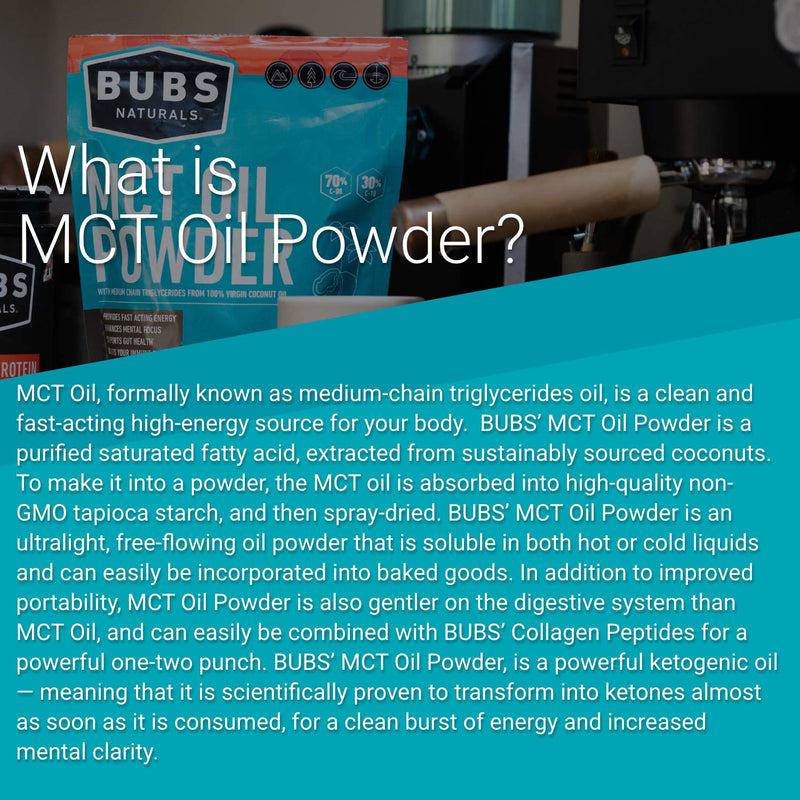 [Australia] - BUBS Naturals MCT Oil Powder - Medium Chain Triglycerides - Keto Vegan & Paleo Friendly - Healthy Coconut Fats + Low Carb - Dairy-Free Energy Source - Perfect for Coffee, Protein Shakes & Baked Goods 10.6 Ounce (Pack of 1) 