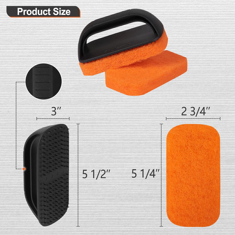 [Australia] - SHINESTAR 11-Piece Griddle Scouring Pad for Blackstone, Flat Top Grill Cleaner - 10 Grill Scrubber Pads and 1 Handle Scrubber Pad 