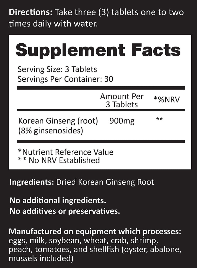 [Australia] - Auragin® Authentic Korean Red Ginseng – Made in Korea – 6 Year Roots – No Additives or Other Ingredients – 100% Red Panax Ginseng in Every Tablet 1 