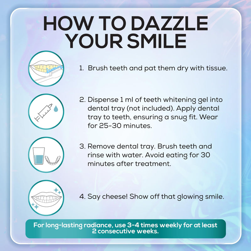 Venus Visage Teeth Whitening Gel Refill Kit Syringes (8 Pack) - 35% Carbamide Peroxide Teeth Whitener - No Sensitivity Teeth Whitening Gel for Trays - Teeth Whitening Kit Syringes for Brighter Smile