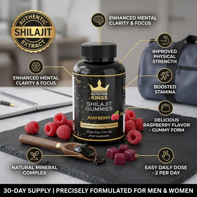 Shilajit Gummies – Natural Energy & Vitality Supplement with Fulvic Acid – Supports Immunity, Stamina & Overall Wellness – 60 Vegan Gummies