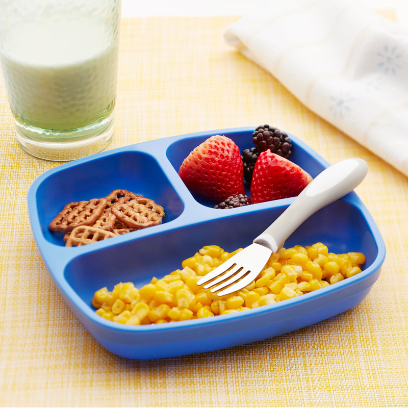 [Australia] - ECR4Kids My First Meal Pal Stainless Steel Forks, Toddler Silverware, White, Light Grey, 3-Pack Fork 