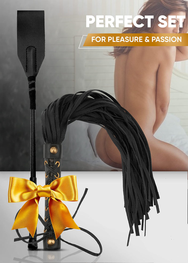 [Australia] - SM Whip Set Flogger Crop 18'' Adult Whip BSDM Paddles floggers and Paddles and Whips Sex BDSM Starter kit 
