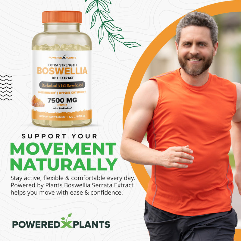 [Australia] - Boswellia Serrata Extract Joint Support Supplement by Powered by Plants ‚Äì 65% High Potency Boswellic Acids with BioPerine ‚Äì Supports Immunity, Mobility & Flexibility ‚Äì 120 Vegan Capsules 