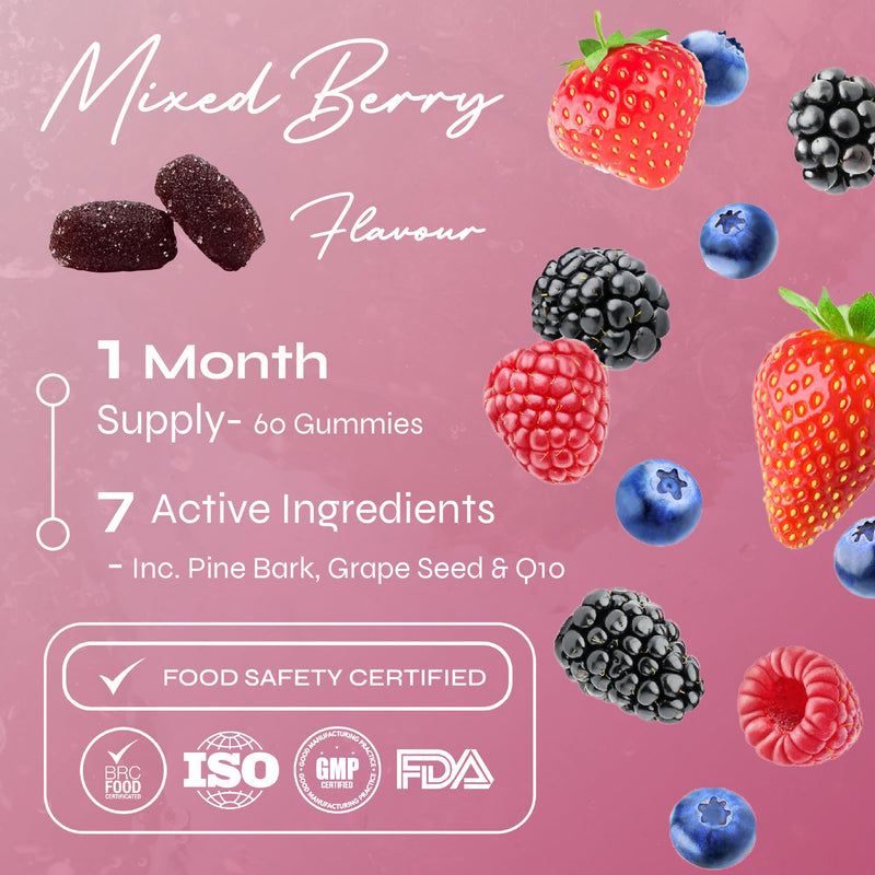 Known Tasty Skin Ageing Gummies - Vitamin C, Selenium - Supports Skin, Antioxidant - Natural Mixed Berry Flavour - 60 Vegan Gummies, 1 Month Supply