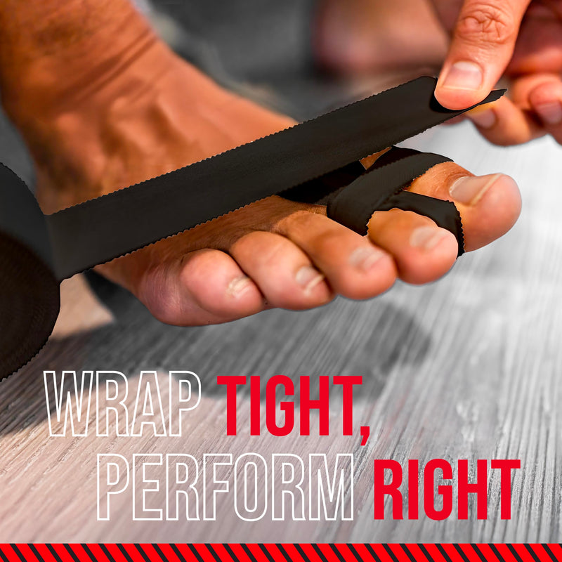 Ringside 1" Athletic Trainers Tape, Cotton Kinesiology Tape for Combat Sports, Adhesive, 30 Foot Rolls, Black, 5 Pack