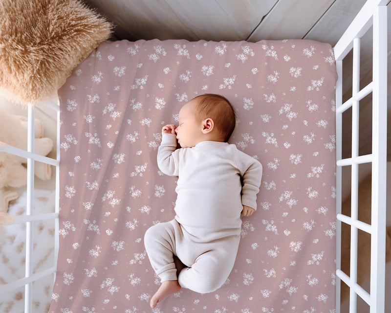 [Australia] - 2-Pack Crib Sheet for Standard Crib Mattress (Antique Rose) - Premium Fitted Sheets - Buttery Soft Cotton Blend Antique Rose Crib Sheets 