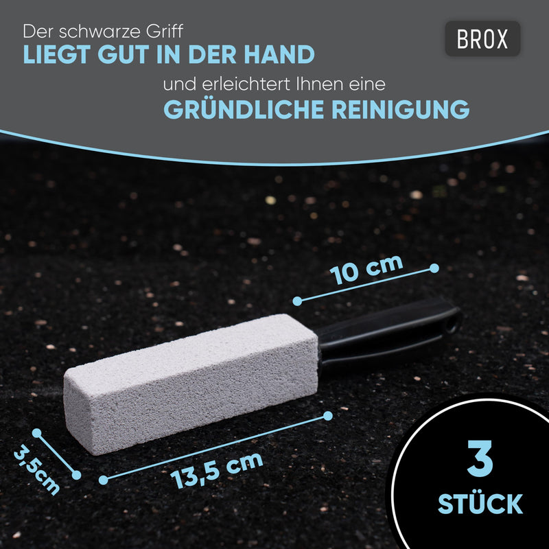 [Australia] - BROX® Pumice Stone Toilet Pack of 3 - Toilet Cleaner for Stubborn Urine Stone & Limescale - Pumice Stone Toilet - Toilet Stone for Effective Cleaning - Cleaning Stone - Urine Stone Remover with Black Handle 1 Piece (Pack of 3) 