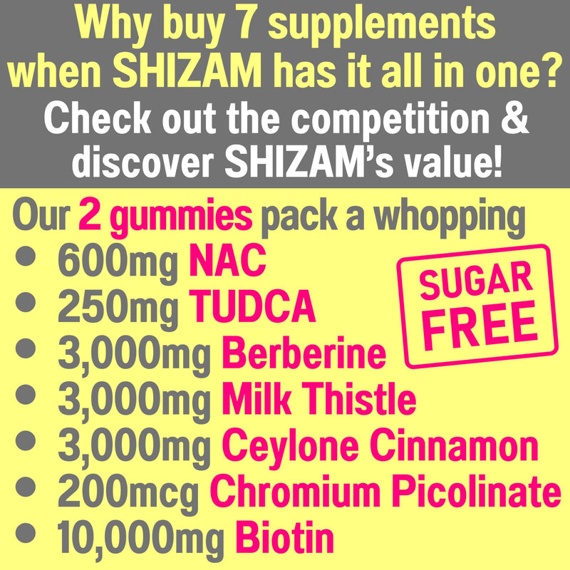 [Australia] - Sugarless Gummies with Chromium Picolinate TUDCA NAC Organic Ceylon Cinnamon Milk Thistle Berberine | Capsules Powder Supplements Alt | Bile Salts N-Acetyl-L-Cysteine Biotin N-Acetylcysteine 600-mg 