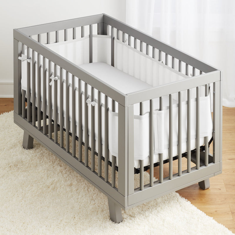 [Australia] - BreathableBaby Breathable Mesh Liner for Full-Size Cribs, Classic 3mm Mesh, White (Size 4FS Covers 3 or 4 Sides) 