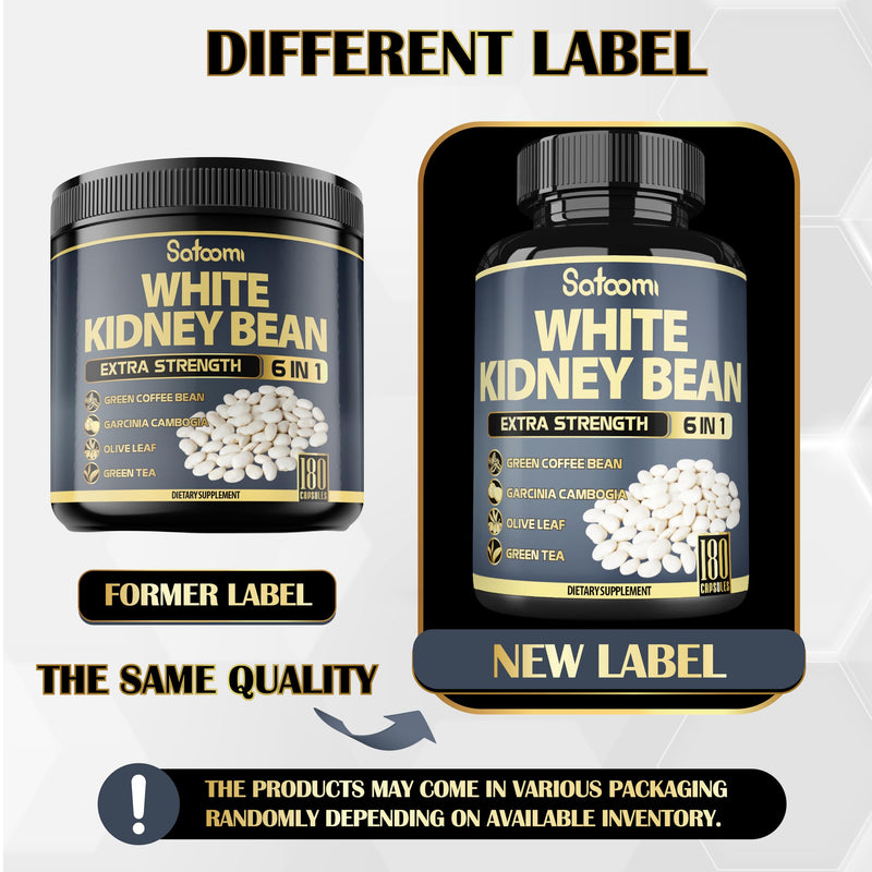 [Australia] - Satoomi 6in1 White Kidney Bean Extract Capsules - 6 Month Supply - Extra Blend with Olive Leaf, Green Coffee Bean & Green Tea - 180 Counts 