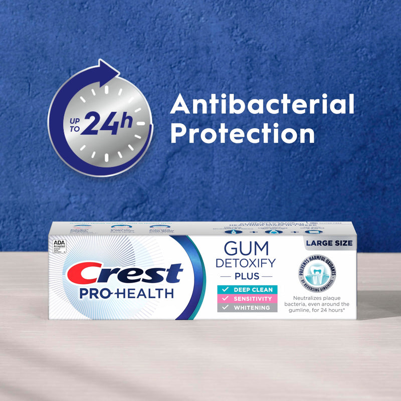 Crest Pro-Health Gum Detoxify Plus Toothpaste 4.5 oz Pack of 3 - Antibacterial Fluoride Toothpaste, Sensitivity Protection, Whitens Teeth, Anticavity, Plaque Control 4.5 Fl Oz (Pack of 3)