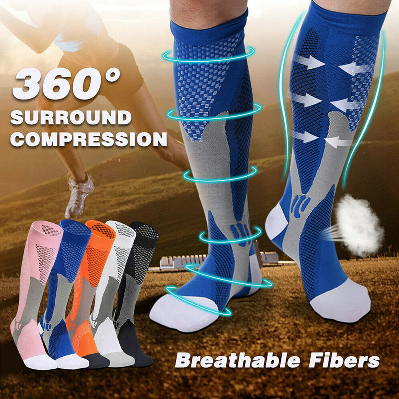 [Australia] - 3 Pairs of Compression Thrombosis Support Stockings Women and Men Compression Socks for Sports Flight Running Travel Improving Blood Circulation S/M (EU 35-39) 