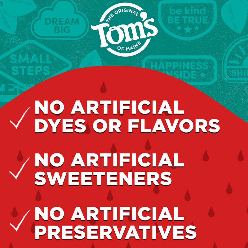 [Australia] - Tom's of Maine ADA Approved Fluoride Kids Toothpaste, Natural Toothpaste, Dye Free, No Artificial Preservatives, Silly Strawberry, 5.1 oz. 3-Pack (Packaging May Vary) 5.1 Ounce (Pack of 3) 
